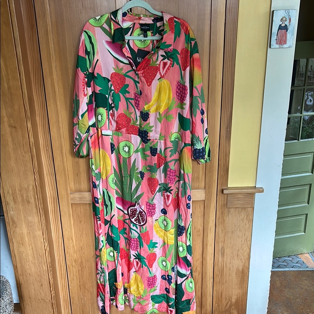 Ulla Popkin Fruit Print Maxi Dress